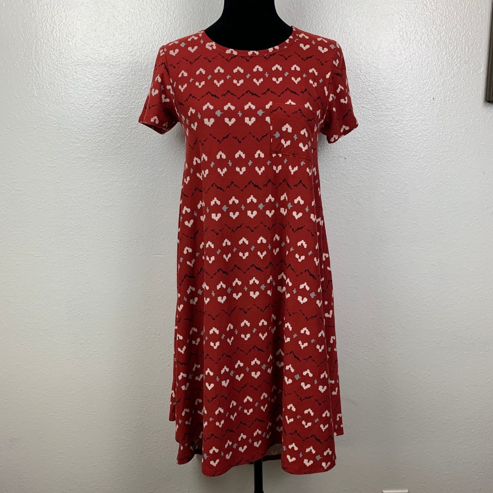 LuLaRoe‎ Carly Multicolor Geometric Print Dress